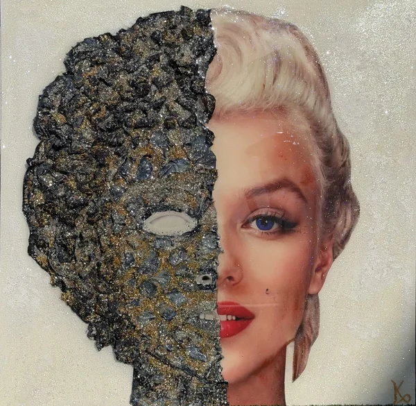 Marilyn Monroe Denim Crushed Glass